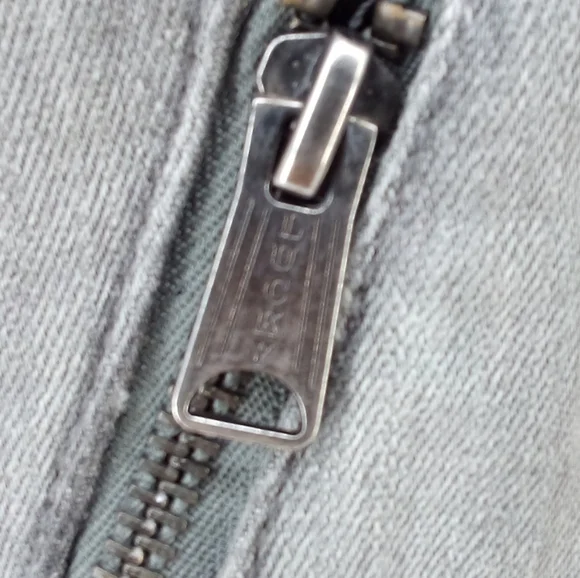 Lucky Brand Gray Denim Moto Jacket Zip Up Faded Small Cotton Blend